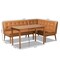 Baxton Studio Arvid Mid-Century Modern Tan Faux Leather and Walnut Brown Finished Wood 3-Piece Dining Nook Set 175-10837-9305-Zoro - alternate 4